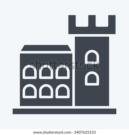 Icon Dubun Castle. related to Ireland symbol. glyph style. simple design editable. simple illustration