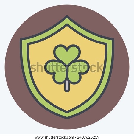 Icon Shield. related to Ireland symbol. color mate style. simple design editable. simple illustration