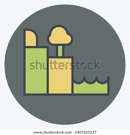 Icon Moher Cliffs. related to Ireland symbol. color mate style. simple design editable. simple illustration
