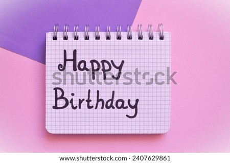 minimalistic purple - pink colored happy birthday background 