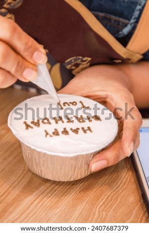 woman making sweet dessert cakes.