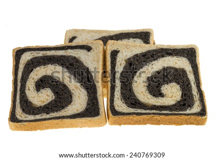 Seeded Wholegrain Bread Slices Isolated on a White Background