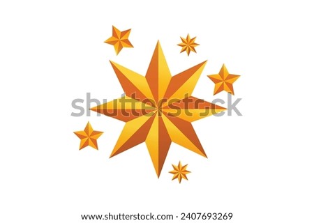 Golden Star New Year Sticker Design