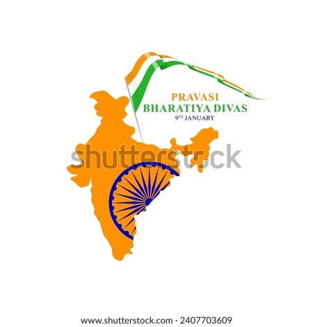 Vector illustration of Pravasi Bharatiya Divas social media feed template written hindi text means indian migrants day Royalty-Free Stock Photo #2407703609