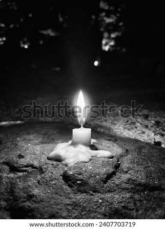 Black and white candle portrait