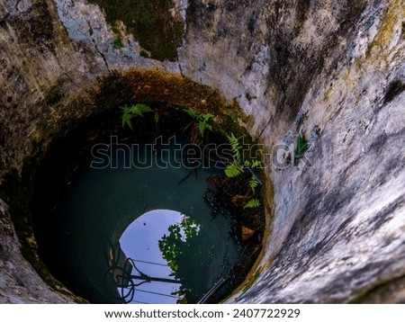 an old well with water