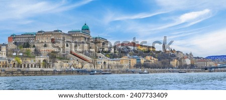 Budapest, Hungary panorama with Buda Castle banner