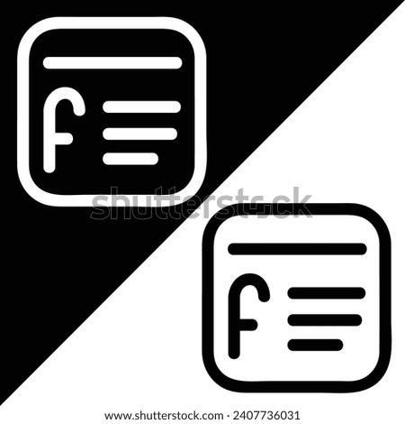 Like Vector Icon, Outline style, isolated on Black and White Background.