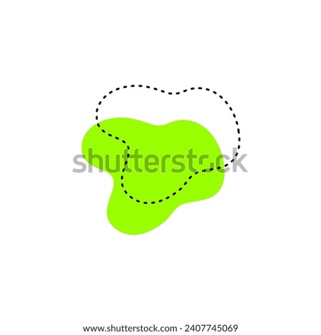 set of green blobs with dotted lines graphic