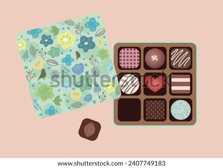 Clip art of chocolate box for valentine's day