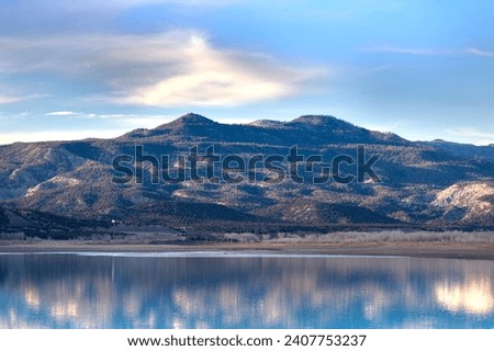 Mountain Reflected in Lake with Dramatic Colors