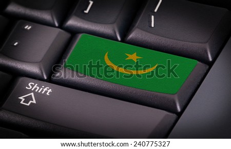 Flag on button keyboard, flag of Mauritania