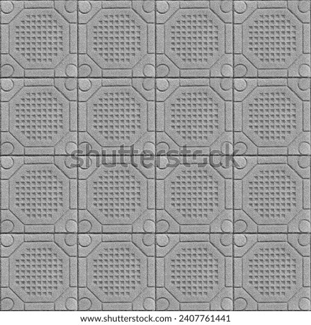 Old rough concrete pavement for use in external applications - seamless texture square tile shape concept - high resolution image useful for rendering Royalty-Free Stock Photo #2407761441