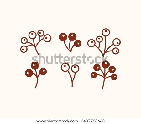 set of red cherry fruit autumn fall season simple vector design icon illustration collections isolated