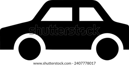 Simple black silhouette of a car