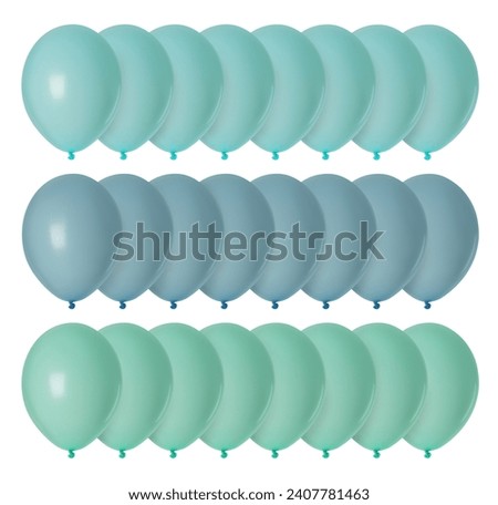 Different colorful balloons isolated on white, set