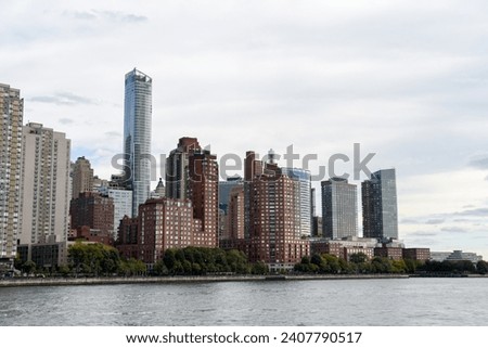 Manhattan skyline over Hudson River, New York