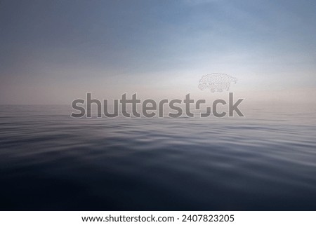 calm picture of a sea after sunset 