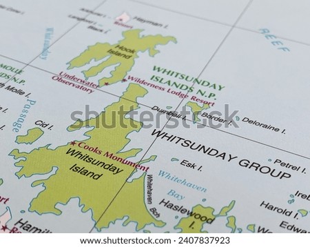 Map of Whitsunday Islands, world tourism, travel destination