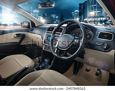luxurious Car dash board design Royalty-Free Stock Photo #2407848263