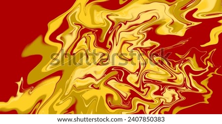 Vector Red And Golden Marble Ink Texture. Abstract Background. Digital. Illustration