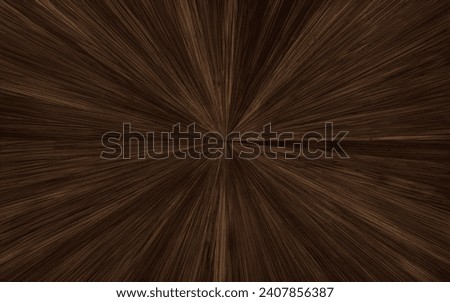 Vintage dark brown wood marquetry in radial sunburst pattern