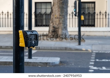 Pedestrian road crossing push button  in a residential street in central London