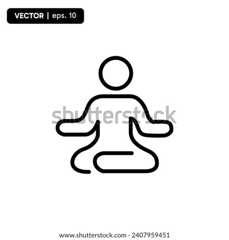 Meditation icon line symbol. Premium quality isolated yoga element in trendy style. vector eps 10