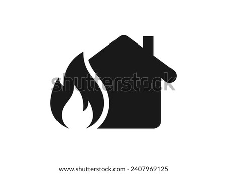 House on Fire , Insurance property icon,Vector illustrator Royalty-Free Stock Photo #2407969125