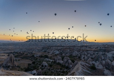Captivating hot air balloons in a visually stunning scene evoke adventure and freedom, perfect for enhancing any space with a touch of wanderlust.