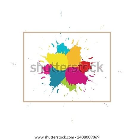 Rainbow paint splash background. Colorful explosion of holi paint. Colorful watercolor splashes. Bright watercolor vector spots. Watercolor Brush Strokes Abstract.