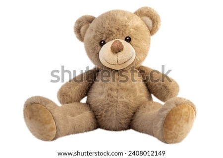 Cute brown teddy bear on white background Royalty-Free Stock Photo #2408012149