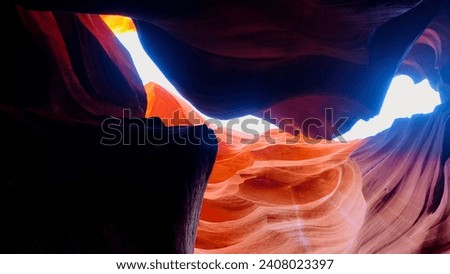 Lower Antelope Canyon, or spiral rock arches, Light ,sand ,texture  picture taken around Midday, Arizona USA