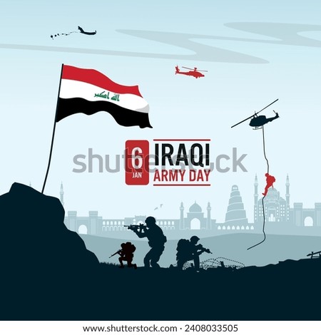 Modern  iraq army day illustration Royalty-Free Stock Photo #2408033505