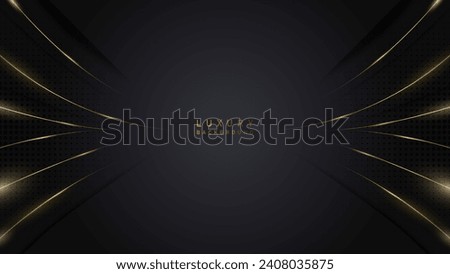 Luxury modern black abstract background with golden lines. vector illustration luxury deluxe template design Royalty-Free Stock Photo #2408035875