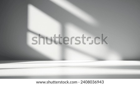 Minimalist White Empty Studio with Dynamic Light Shadows