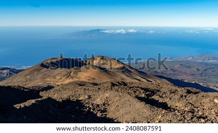 Pico viejo mountain peak from Teide in Tenerife with hiking trail