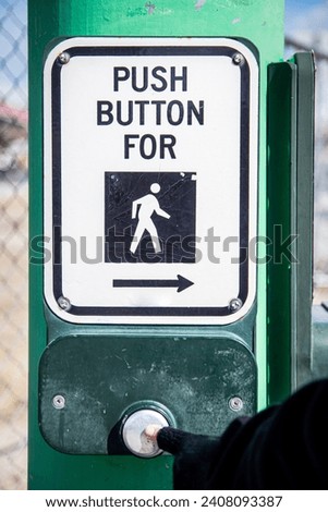 Walk Signal Crosswalk button post it note