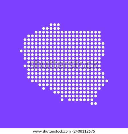 Vector square pixel dotted map of Poland isolated on background. Royalty-Free Stock Photo #2408112675
