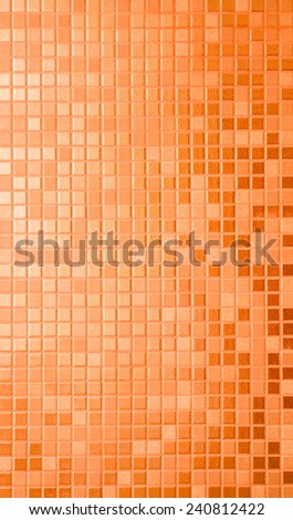 Square mosaic in orange tone background
