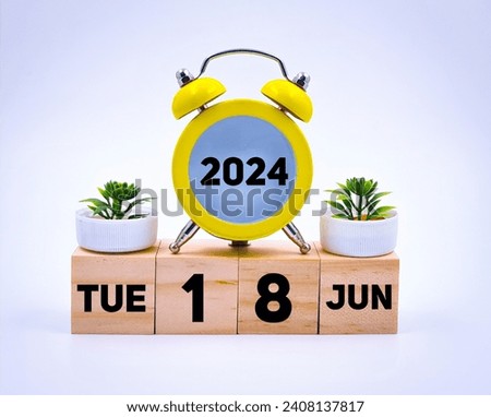 Tuesday 18 june 2024,calendar concept  Royalty-Free Stock Photo #2408137817
