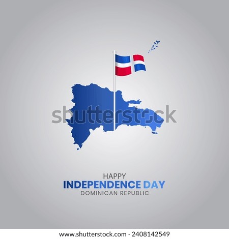 Happy Independence Day Dominican Republic. Dominican Republic Creative design for social media post. Royalty-Free Stock Photo #2408142549