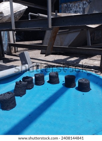 Homemade Charcoal made from organic ingredient being dried