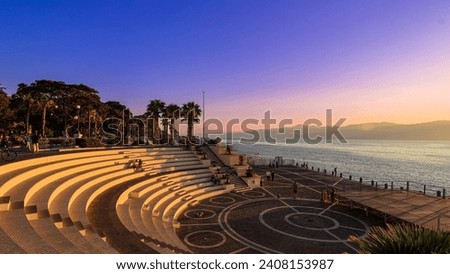 Seafront of Reggio Calabria strait Royalty-Free Stock Photo #2408153987