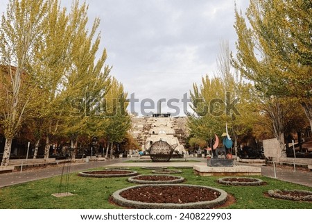 Panoramic view of art complex Cascade with giant stairway, Yerevan, Armenia.