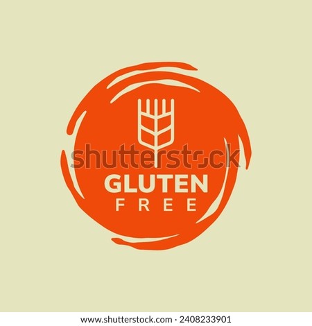 Flat design gluten free label