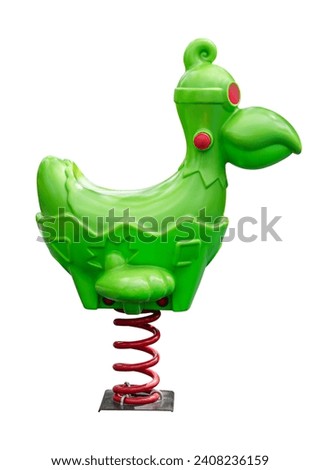 Green spring horse isolated on white background with clipping path