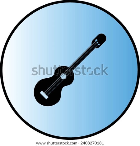 Gitar icon Blue colour background