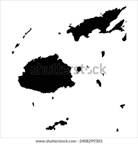 High detailed vector map. Fiji. New 2024.