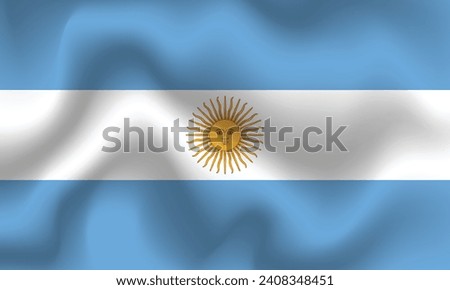 Flat Illustration of Argentina flag. Argentina nation flag design. Argentina wave flag.